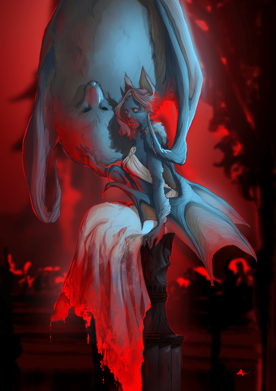 Royal Batkin  and her Mount - Illustration